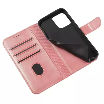 Magnethülle iPhone 14 Pro Max Cover mit Flip Stand Wallet Pink