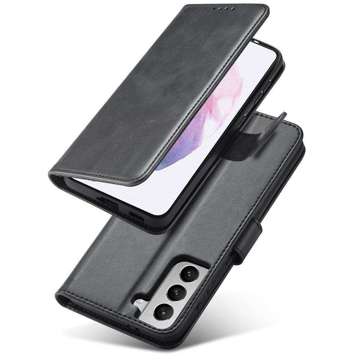 Magnetic Flip Wallet Alogy Ledertasche für Samsung Galaxy S22 Plus Schwarz