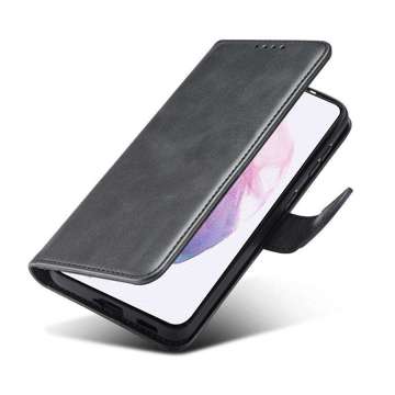 Magnetic Flip Wallet Alogy Ledertasche für Samsung Galaxy S22 Plus Schwarz