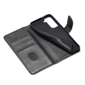 Magnetic Flip Wallet Alogy Ledertasche für Samsung Galaxy S22 Plus Schwarz