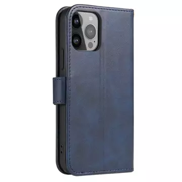 Magnetic Phone Case für iPhone 14 Elegante Schutzhülle mit Flip-Cover und Standfunktion blau