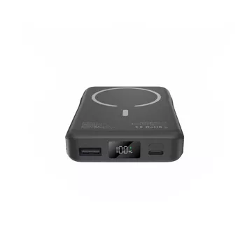 Magnetische Powerbank mit Kabel PB31 Lifemag Magsafe Power Bank 10000 mAh (Typ C Lightning) Schwarz