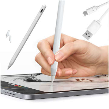 Magnetischer Bleistift, Präzisionsmarkierungs- und Skizzierstift für Apple iPad Pro/Air/Mini, Weiß