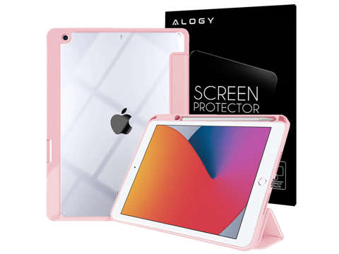 Magnetisches Alogie-Federmäppchen für iPad 10.2 2019/2020/2021 7/8 / 9Gen Rosa Glas