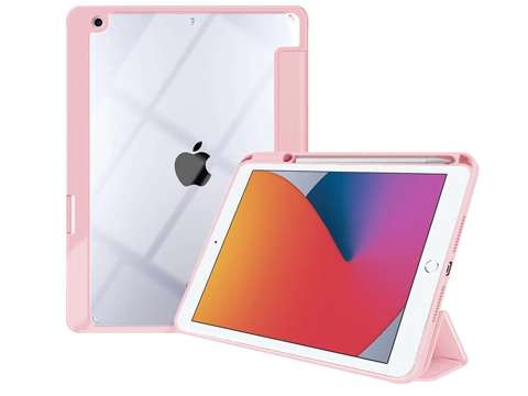 Magnetisches Alogie-Federmäppchen für iPad 10.2 2019/2020/2021 7/8 / 9Gen Rosa Glas