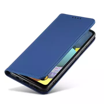 Magnetkartenetui Hülle für Samsung Galaxy A12 5G Tasche Brieftasche Kartenhalter blau