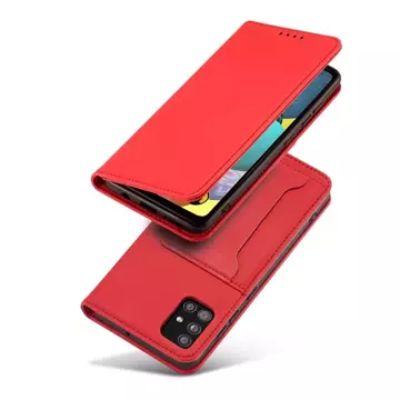 Magnetkartenetui Hülle für Xiaomi Redmi Note 11 Pouch Wallet Card Holder Red