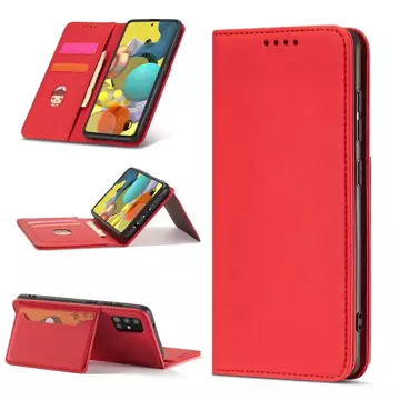 Magnetkartenetui Hülle für Xiaomi Redmi Note 11 Pouch Wallet Card Holder Red