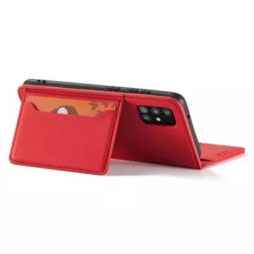 Magnetkartenetui Hülle für Xiaomi Redmi Note 11 Pouch Wallet Card Holder Red