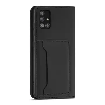 Magnetkartenhülle Hülle für Xiaomi Redmi Note 11 Tasche Brieftasche Kartenhalter Schwarz