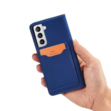 Magnetkartenhülle für Samsung Galaxy S22 (S22 Plus) Tasche Kartenetui Kartenhalter Blau