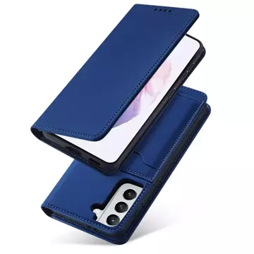 Magnetkartenhülle für Samsung Galaxy S22 (S22 Plus) Tasche Kartenetui Kartenhalter Blau