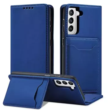 Magnetkartenhülle für Samsung Galaxy S22 (S22 Plus) Tasche Kartenetui Kartenhalter Blau