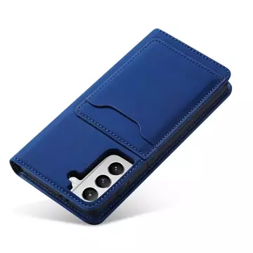 Magnetkartenhülle für Samsung Galaxy S22 (S22 Plus) Tasche Kartenetui Kartenhalter Blau