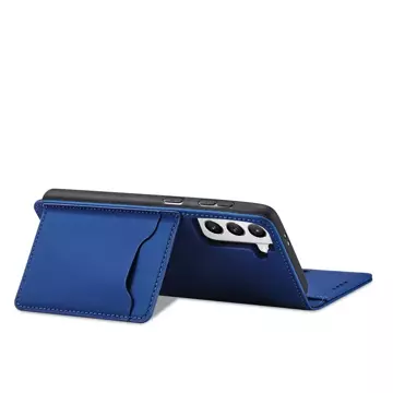 Magnetkartenhülle für Samsung Galaxy S22 (S22 Plus) Tasche Kartenetui Kartenhalter Blau