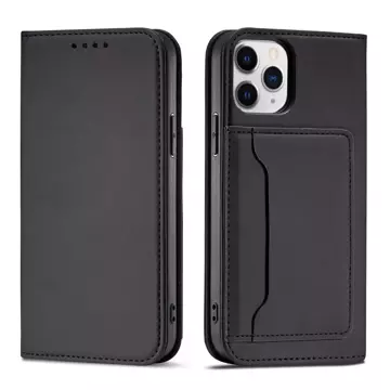 Magnetkartenhülle für iPhone 12 Cover Card Wallet Kartenständer schwarz