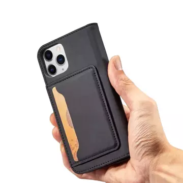 Magnetkartenhülle für iPhone 12 Cover Card Wallet Kartenständer schwarz