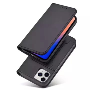 Magnetkartenhülle für iPhone 12 Cover Card Wallet Kartenständer schwarz