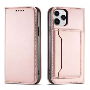 Magnetkartenhülle für iPhone 12 Pro Max Tasche Kartenetui Kartenhalter Pink