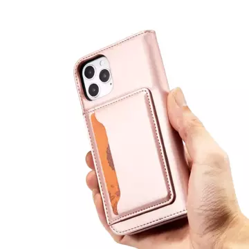 Magnetkartenhülle für iPhone 12 Pro Max Tasche Kartenetui Kartenhalter Pink