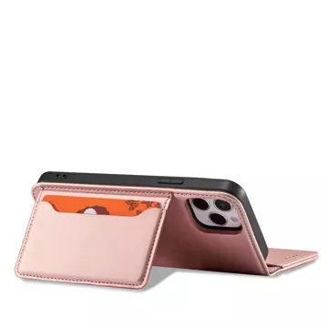 Magnetkartenhülle für iPhone 12 Pro Max Tasche Kartenetui Kartenhalter Pink