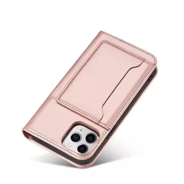 Magnetkartenhülle für iPhone 12 Pro Max Tasche Kartenetui Kartenhalter Pink