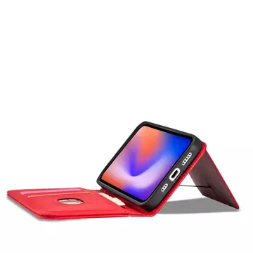 Magnetkartenhülle für iPhone 12 Pro Max Tasche Kartenetui Kartenhalter Rot