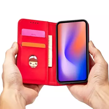 Magnetkartenhülle für iPhone 12 Pro Max Tasche Kartenetui Kartenhalter Rot