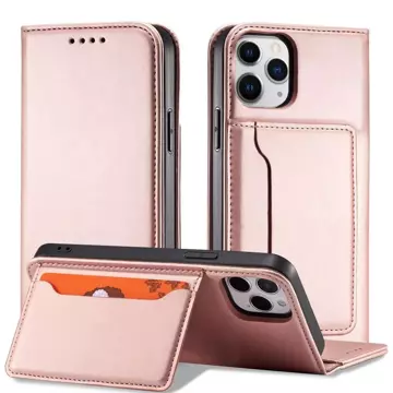 Magnetkartenhülle für iPhone 12 Pro Tasche Kartenetui Kartenhalter Rosa