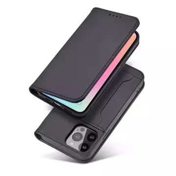 Magnetkartenhülle für iPhone 13 Cover Card Wallet Kartenständer schwarz