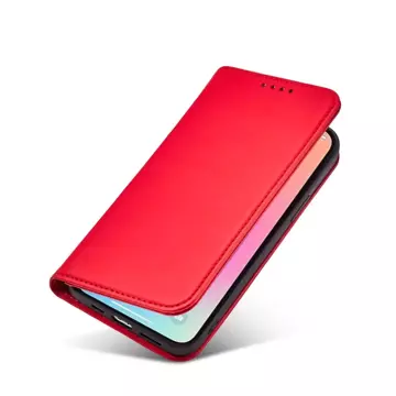 Magnetkartenhülle für iPhone 13 Pro Max Tasche Kartenetui Kartenhalter Rot