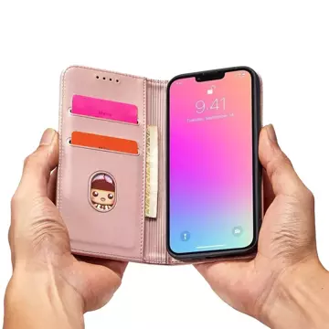 Magnetkartenhülle für iPhone 13 Pro Tasche Kartenetui Kartenhalter Pink