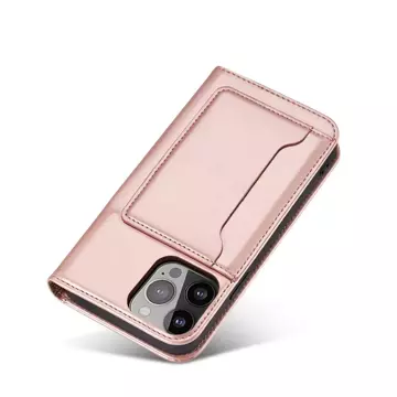 Magnetkartenhülle für iPhone 13 Pro Tasche Kartenetui Kartenhalter Pink