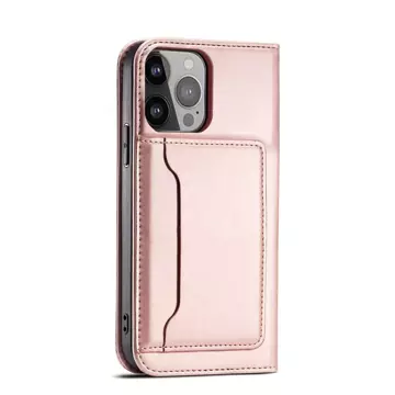 Magnetkartenhülle für iPhone 13 Pro Tasche Kartenetui Kartenhalter Pink