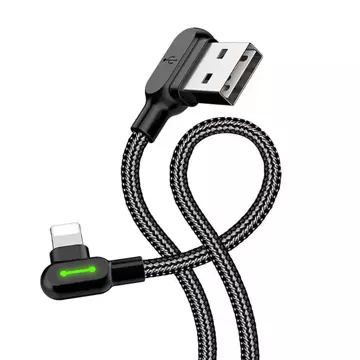 Mcdodo CA-4671 LED abgewinkeltes USB-auf-Lightning-Kabel, 1,2 m (schwarz)