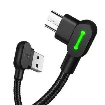 Mcdodo CA-5280 LED abgewinkeltes USB-zu-Micro-USB-Kabel, 3m (schwarz)