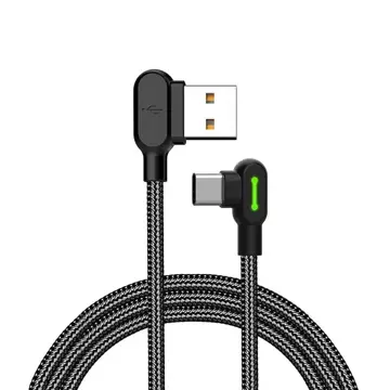 Mcdodo CA-5280 LED abgewinkeltes USB-zu-USB-C-Kabel, 0,5 m (schwarz)