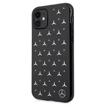 Mercedes MEHCN61ESPBK Schutzhülle für Apple iPhone 11 / Xr 6.1" schwarz/schwarz Hardcase Silver Stars Pattern