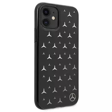 Mercedes MEHCN61ESPBK Schutzhülle für Apple iPhone 11 / Xr 6.1" schwarz/schwarz Hardcase Silver Stars Pattern