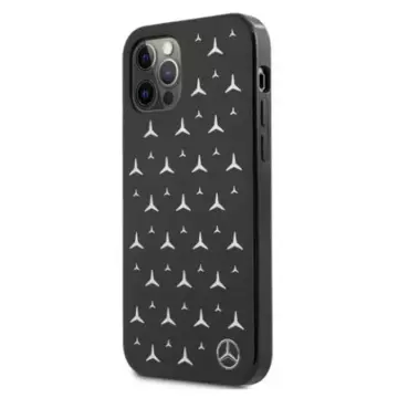 Mercedes MEHCP12MESPBK Schutzhülle für Apple iPhone 12 / 12 Pro 6.1" schwarz/schwarz Hardcase Silver Stars Pattern