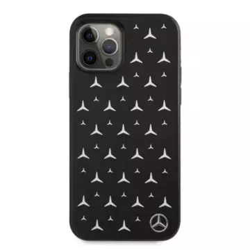 Mercedes MEHCP12MESPBK Schutzhülle für Apple iPhone 12 / 12 Pro 6.1" schwarz/schwarz Hardcase Silver Stars Pattern