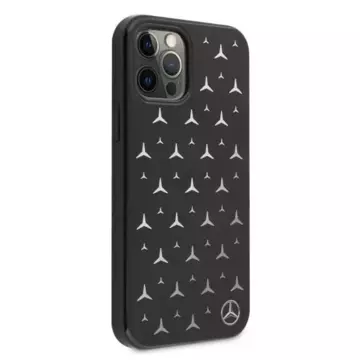 Mercedes MEHCP12MESPBK Schutzhülle für Apple iPhone 12 / 12 Pro 6.1" schwarz/schwarz Hardcase Silver Stars Pattern