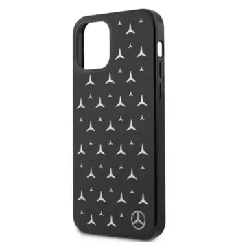 Mercedes MEHCP12MESPBK Schutzhülle für Apple iPhone 12 / 12 Pro 6.1" schwarz/schwarz Hardcase Silver Stars Pattern