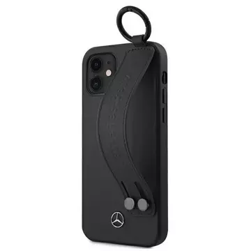 Mercedes MEHCP12SLSSBK Schutzhülle für Apple iPhone 12 Mini 5.4" schwarz/schwarz Hardcase Strap Line