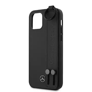 Mercedes MEHCP12SLSSBK Schutzhülle für Apple iPhone 12 Mini 5.4" schwarz/schwarz Hardcase Strap Line