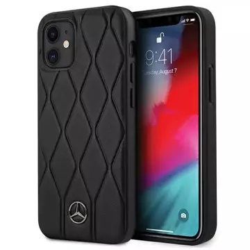 Mercedes MEHCP12SMULBK Hülle für iPhone 12 mini 5.4" schwarz/schwarz Hardcase Wave Line