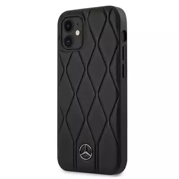 Mercedes MEHCP12SMULBK Hülle für iPhone 12 mini 5.4" schwarz/schwarz Hardcase Wave Line