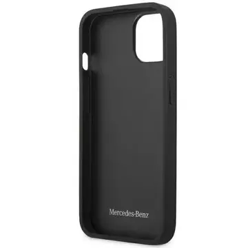 Mercedes MEHCP13MDELBK Schutzhülle für Apple iPhone 13 6.1" schwarz/schwarz Hardcase Leder perforiert