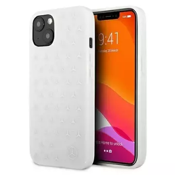 Mercedes MEHCP13MESPWH Schutzhülle für Apple iPhone 13 6.1" weiß/weiß Hardcase Silbernes Sternenmuster