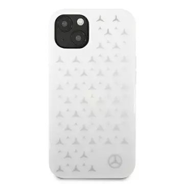 Mercedes MEHCP13MESPWH Schutzhülle für Apple iPhone 13 6.1" weiß/weiß Hardcase Silbernes Sternenmuster